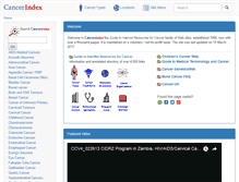 Tablet Screenshot of cancerindex.org